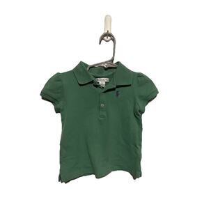 Polo Ralph Lauren Size24 Month Girls Green Polo Shirt Purple Horse